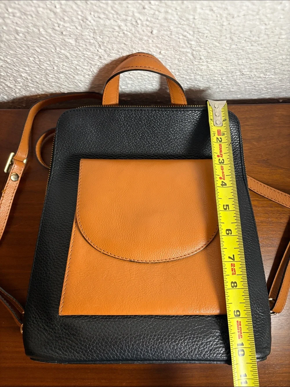 Divina Firenze Black Pebbled Leather Backpack